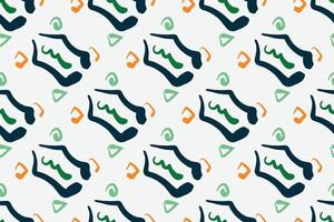 Simple seamless pattern. Multicolored lines on a white background. Ornament with imitation of embroidery. illustration. vector