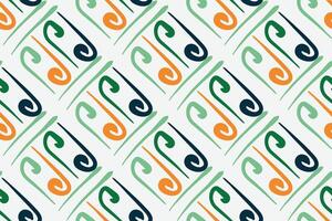 Simple seamless pattern. Multicolored lines on a white background. Ornament with imitation of embroidery. illustration. vector