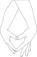 One line drawing hand holding on white background vector