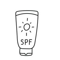 Sunscreen. illustration in doodle style vector