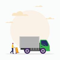 Truck delivery flat illustration vector