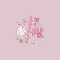 linda coqueta estilo béisbol ilustración vector