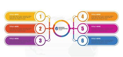 Infographic process design with icons and 6 options or steps. vector