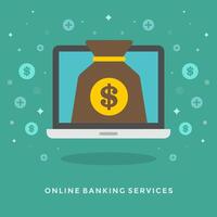 Flat design business illustration concept Online banking vector
