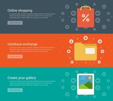 Website Headers or Promotion Banners Templates and Flat Icons Design vector