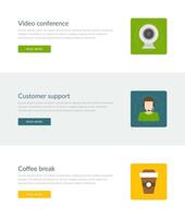 Website Headers or Promotion Banners Templates and Flat Icons Design vector