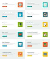 Website Headers or Promotion Banners Templates and Flat Icons vector