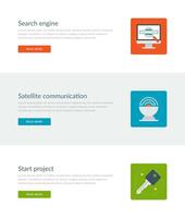 Website Headers or Promotion Banners Templates and Flat Icons Design vector