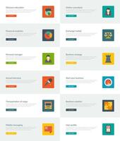 Website Headers or Promotion Banners Templates and Flat Icons vector