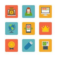 Flat design icons symbols for website vector