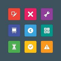 Icons in material design style sign and symbols vector