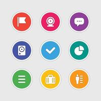 Icons in material design style sign and symbols vector