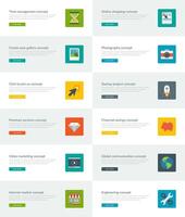 Website Headers or Promotion Banners Templates and Flat Icons vector