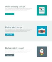 Website Headers or Promotion Banners Templates and Flat Icons Design. vector