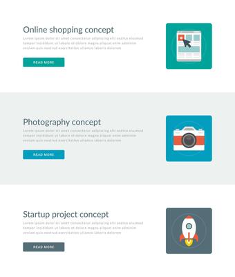 Website Headers or Promotion Banners Templates and Flat Icons Design.