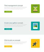 sitio web encabezados o promoción pancartas plantillas y plano íconos diseño. vector