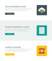 Website Headers or Promotion Banners Templates and Flat Icons Design. vector