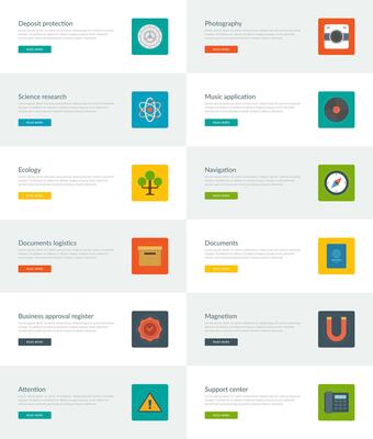 Website Headers or Promotion Banners Templates and Flat Icons