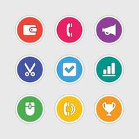 Icons in material design style sign and symbols vector