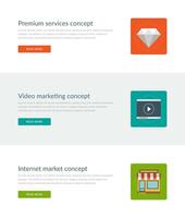 Website Headers or Promotion Banners Templates and Flat Icons Design. vector