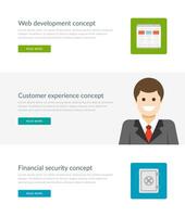 sitio web encabezados o promoción pancartas plantillas y plano íconos diseño vector