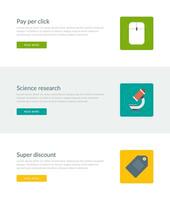 Website Headers or Promotion Banners Templates and Flat Icons Design vector
