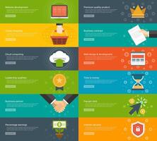Website Headers or Promotion Banners Templates and Flat Icons vector