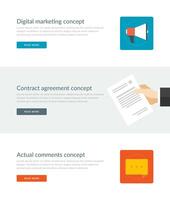 Website Headers or Promotion Banners Templates and Flat Icons Design. vector