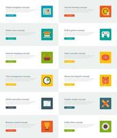 Website Headers or Promotion Banners Templates and Flat Icons vector