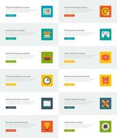 Website Headers or Promotion Banners Templates and Flat Icons vector