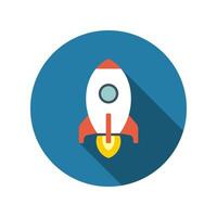 Flat Startup Rocket Beginning Fly Up Start Business Concept vector