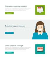 Website Headers or Promotion Banners Templates and Flat Icons Design. vector