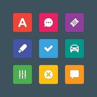 Icons in material design style sign and symbols vector