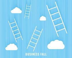 motivational business ladder concept background with heaven cloud vector