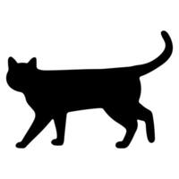 Cat shadow single 4 cute on a white background, illustration. vector