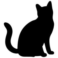 Cat shadow single 25 cute on a white background, illustration. vector