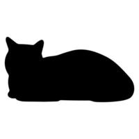 Cat shadow single 43 cute on a white background, illustration. vector