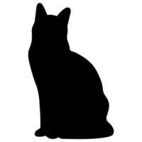 Cat shadow single on a white background, illustration. vector