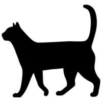 Cat shadow single 31 cute on a white background, illustration. vector