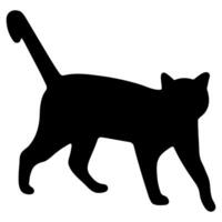 Cat shadow single 44 cute on a white background, illustration. vector