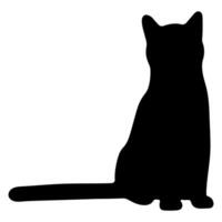 Cat shadow single 41 cute on a white background, illustration. vector