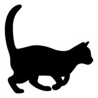 Cat shadow single 27 cute on a white background, illustration. vector