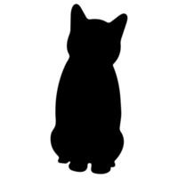 Cat shadow single 39 cute on a white background, illustration. vector