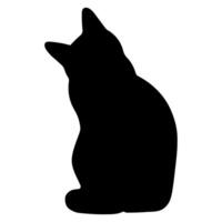 Cat shadow single 15 cute on a white background, illustration. vector