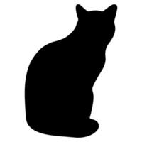 Cat shadow single 7 cute on a white background, illustration. vector