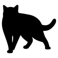 Cat shadow single 37 cute on a white background, illustration. vector