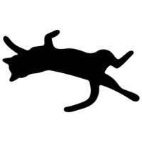 Cat shadow single 11 cute on a white background, illustration. vector