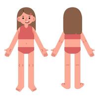 Body parts 13 cute on a background, illustration. vector