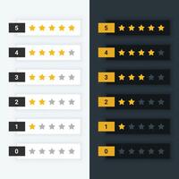 set of five stars rating icon for web app service vector