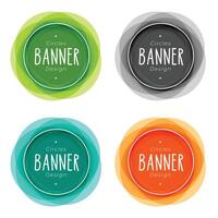 set of empty round shape button in four color vector